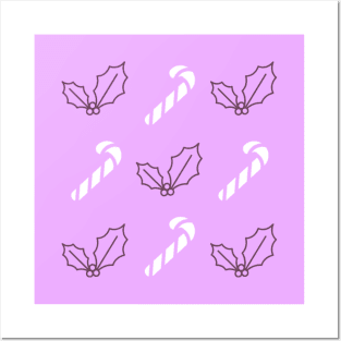 Lilac Candy Canes and Berries Posters and Art